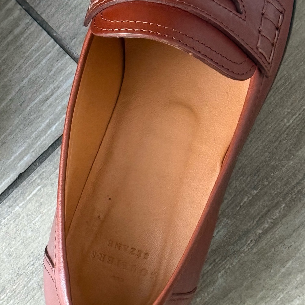 Sezane Brown Leather Penny Loafers - Picture 7 of 9